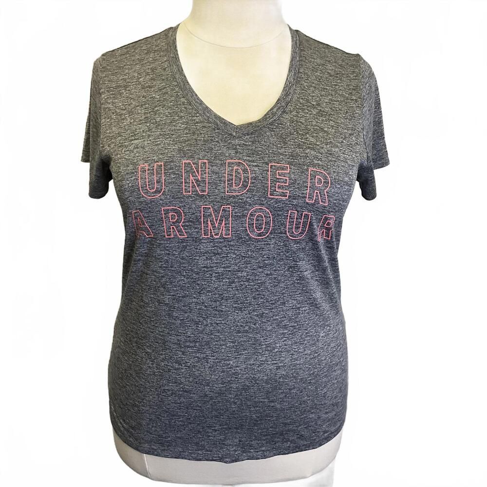 Under Armour Women's Large Heat Gear Loose Short Sleeve T-Shirt Top Athletic